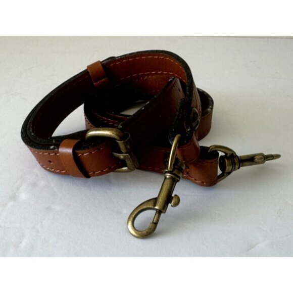 CLIP-ON PATRICIA NASH BROWN TAN LEATHER REPLACEMENT SHOULD XBODY STRAP NEW - Picture 6 of 12
